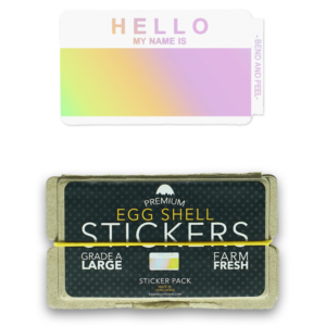 Eggshell Stickers (Holographic Hello My Name)