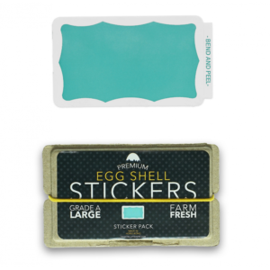 Eggshell Stickers (Teal Wavy Boarder)